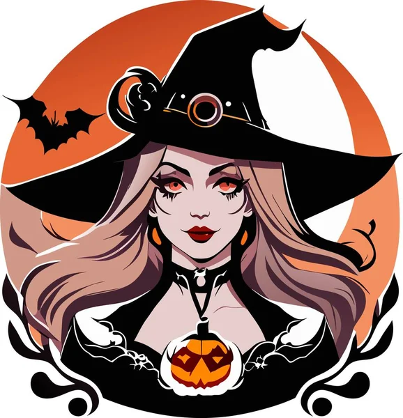 Captura Magia Halloween Con Este Cautivador Vector Brujas Perfecto Para — Vector de stock
