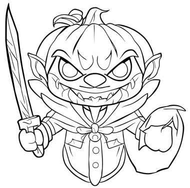 Bıçaklı Balkabağı Renk Sayfa Vektörü