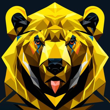 Bu harika Çokgen Vahşi Ayı temalı sayfa renklendirme vektörünü alın