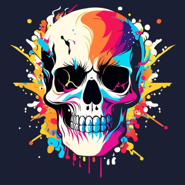 Bu inanılmaz Gotik Kafatası Cadılar Bayramı temalı t-shirt tasarım vektörünü alın