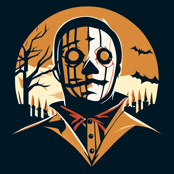 Obter Este Incrível Assustador Halloween Temático Tshirt Vetor Design —  Vetores de Stock