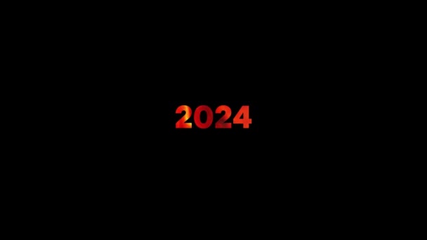 2024 2024 Fuoco Testo Animazione Video — Video Stock