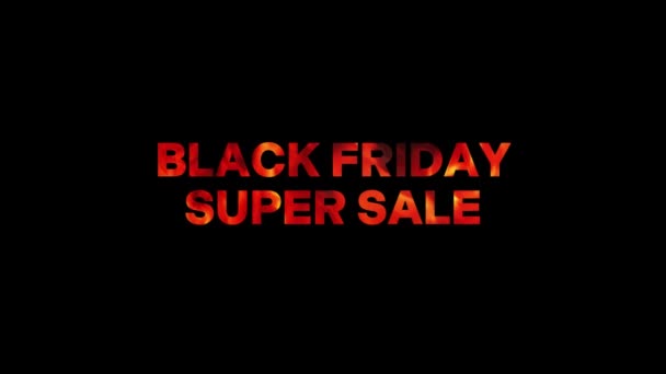 Black Friday Super Sprzedaż Black Friday Super Sprzedaż Fire Text — Wideo stockowe