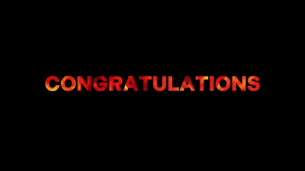 Félicitations Félicitations Feu Texte Animation Vidéo — Video