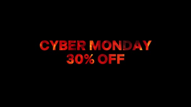 Cyber Monday Cyber Monday Fire Text Animation — Stock video