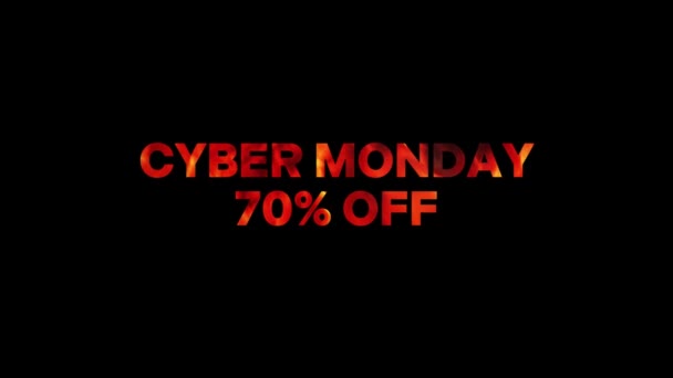 Cyber Monday Cyber Monday Fire Text Animation — Stockvideo