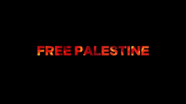 Gratis Palestinsk Gratis Palestinsk Brann Tekst Animasjon – stockvideo