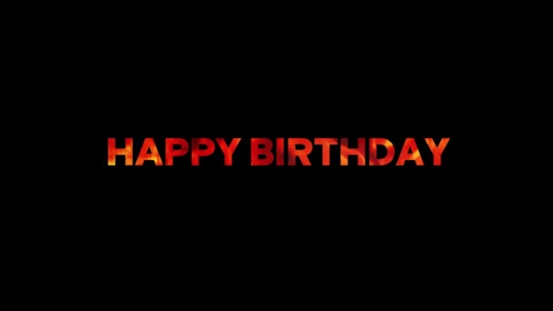 Gelukkige Verjaardag Vuur Tekst Animatie Video — Stockvideo