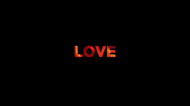 Love Love Fire Text Animation — Stock video