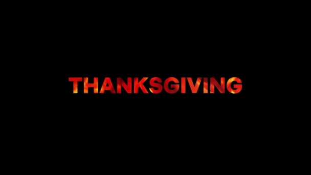 Thanksgiving Thanksgiving Fire Text Animation — Stock Video