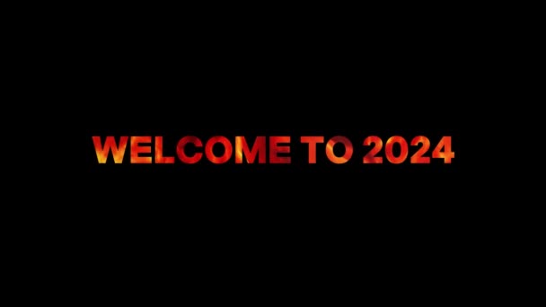 Bienvenue 2024 Bienvenue 2024 Animation Texte Feu — Video