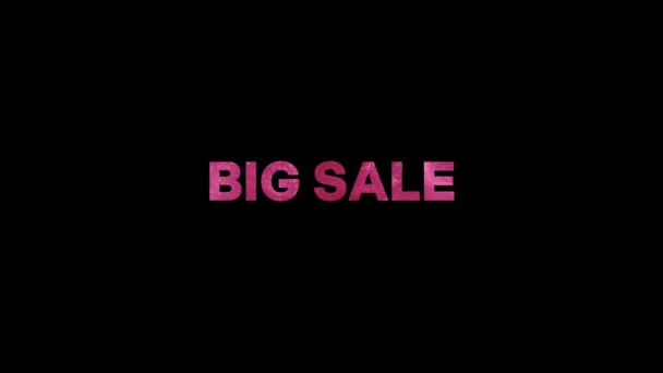 Big Sale Video Big Sale Rózsaszín Csillogó Szöveg Animáció — Stock videók