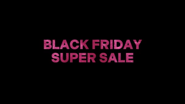 Black Friday Super Sprzedaż Czarny Piątek Wpisany Różowy Czarny Piątek — Wideo stockowe