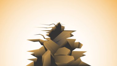 Toprağın büyük parçalarının hüzünlü renkte olduğu çatlak bir zemin çizimi