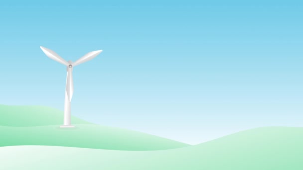 Turbinas Moinho Vento Para Animação Energias Renováveis Com Área Espaço — Vídeo de Stock
