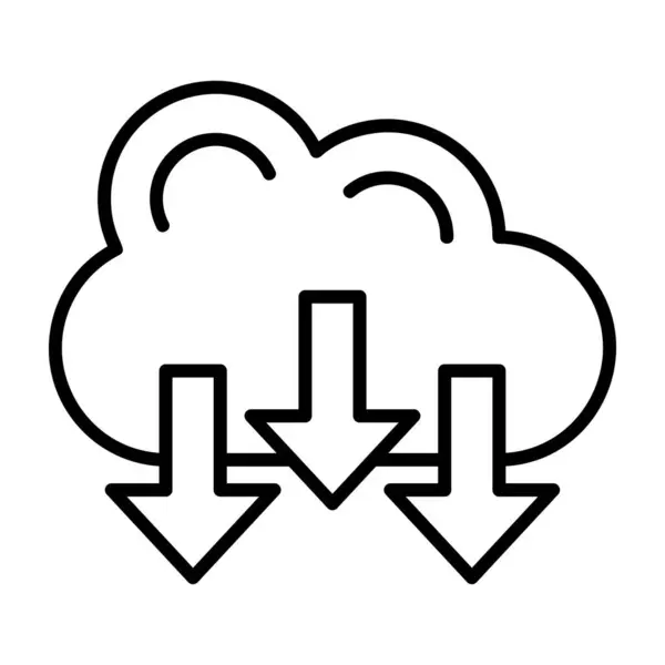 Εικονίδιο Αποθήκευσης Cloud Στυλ Περιγράμματος — Διανυσματικό Αρχείο