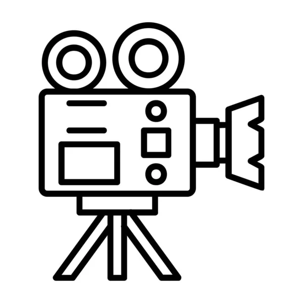 相机电影图标 概述电影摄影机矢量图标 用于在白色背景下隔离的网页设计 — 图库矢量图片