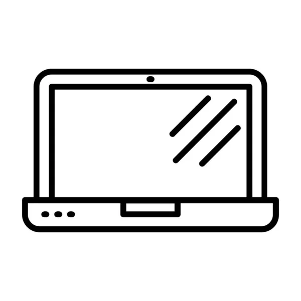 Laptop Vektor Linje Ikon — Stock vektor
