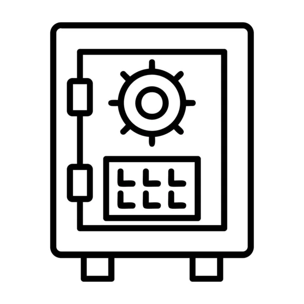 Icône Safebox Détail Style Contour — Image vectorielle