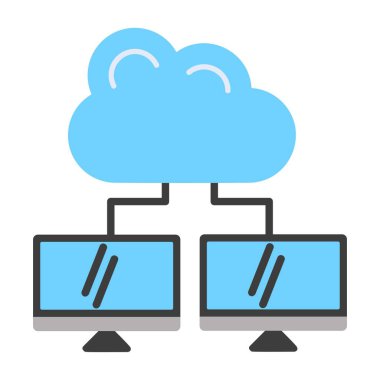 Bulut hesaplama simgesi vektör illüstrasyonu