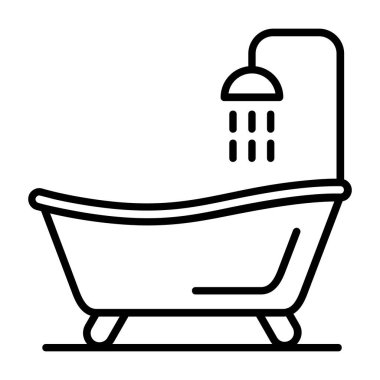 küvet çizgisi vektör simgesi