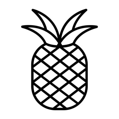 Ananas meyvesi ikonu ana hatları vektörü. Ananas. ananas meyvesi