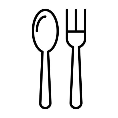 Çatal bıçak simgesi, basit vektör illüstrasyonu