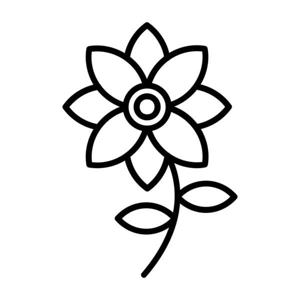 Vecteur Fleur Icône Couleur Plate — Image vectorielle