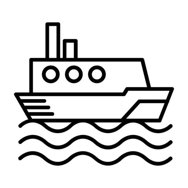 Cargo Ship Icon Outline Style — Stock Vector
