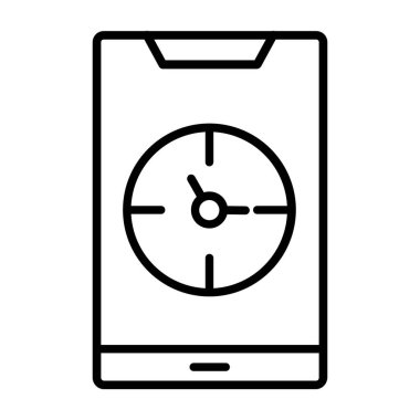 akıllı telefon saat simgesi vektör illüstrasyon grafik tasarımı
