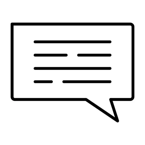 Bulle Icône Message Chat Dans Style Contour — Image vectorielle