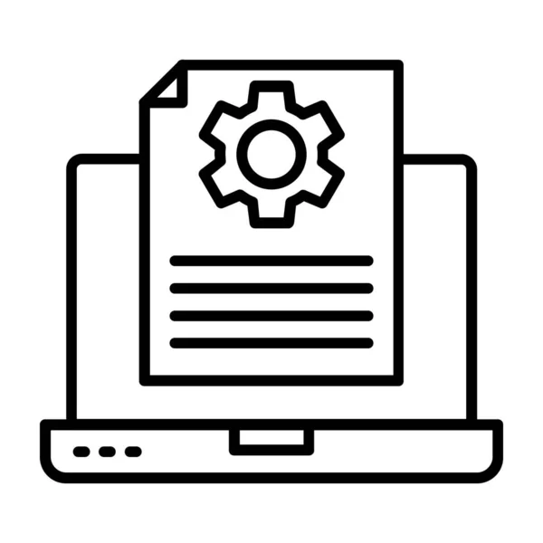 Laptop Computer Mit Zahnrädern Icon Vektor Illustration Design — Stockvektor