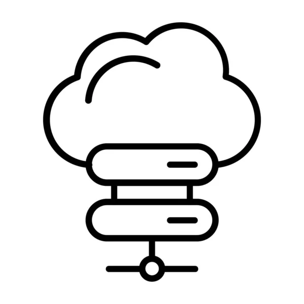Cloudopslag Pictogram Schets Vector Bewaargegevens — Stockvector
