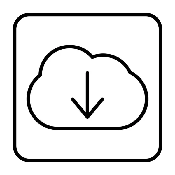 Cloud Download Lijn Icoon Vector Wolk Uploaden Overzicht Illustratie Geïsoleerde — Stockvector