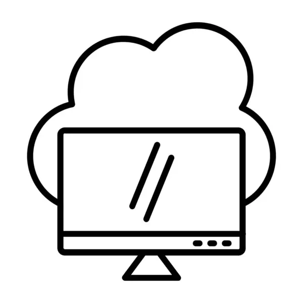 Cloud Computing Pictogram Vector Overzicht Illustratie — Stockvector