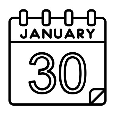 Şubat 20 takvim simgesi tek hatlı biçim simgesi