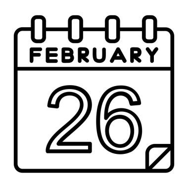 Şubat 272 simge tasarımlı takvim