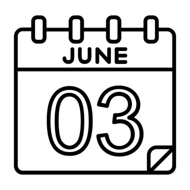 Ayrıntılı özet biçimi ile 03 Haziran simgesi