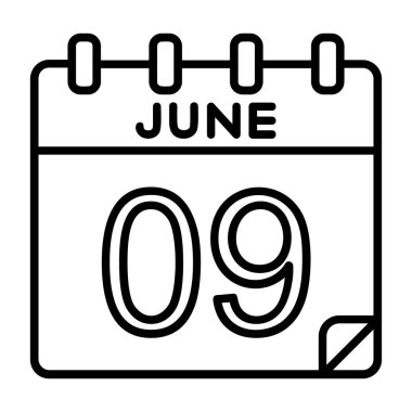 Ayrıntılı özet biçimi ile 09 Haziran simgesi