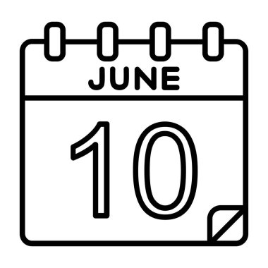 Ayrıntılı özet biçimi ile 10 Haziran simgesi