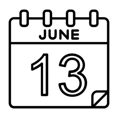 Ayrıntılı özet biçimi ile 13 Haziran simgesi