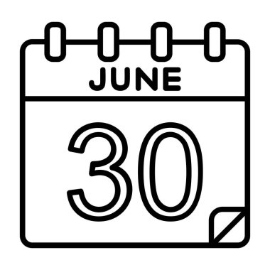 Ayrıntılı özet biçimi ile 30 Haziran simgesi