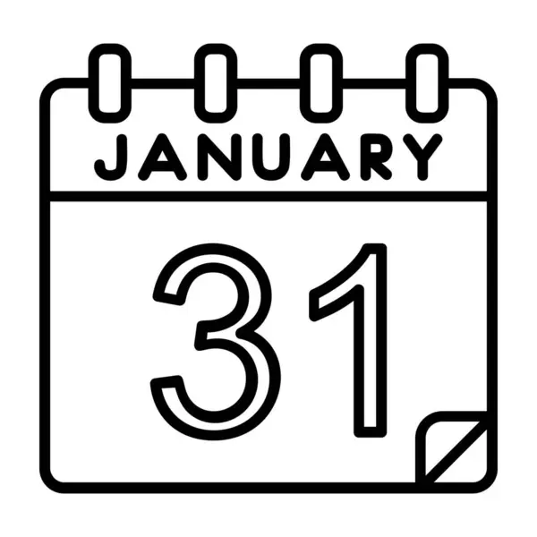 Ιανουαρίου Ημερομηνία Ένα Μόνο Ημερολόγιο Ημέρας — Διανυσματικό Αρχείο