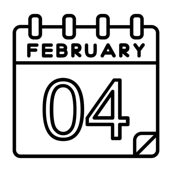 Fevereiro Data Ícone Vetor Ilustração Fevereiro —  Vetores de Stock
