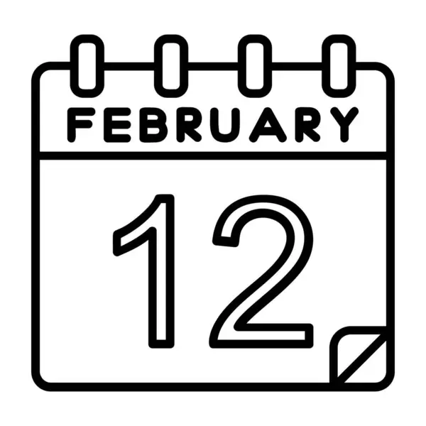 Şubat Takvimi Şubat Kabartma Biçimi — Stok Vektör