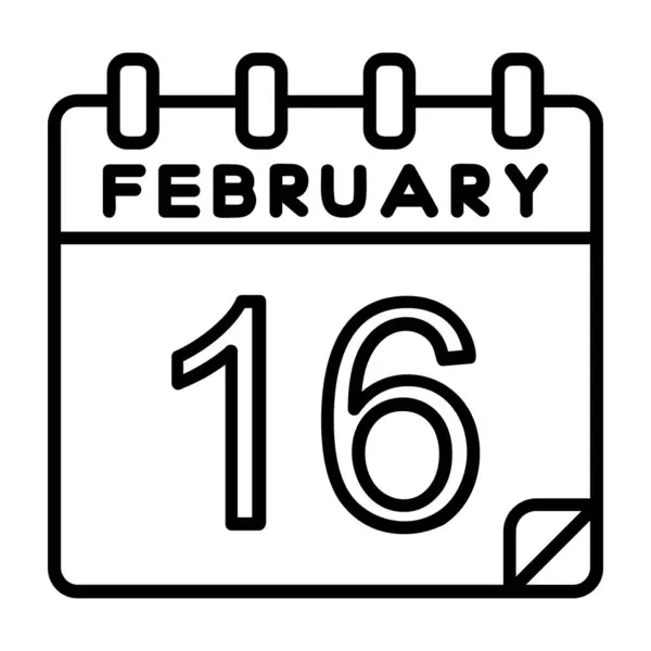 Februari Datum Een Enkele Kalenderdag — Stockvector