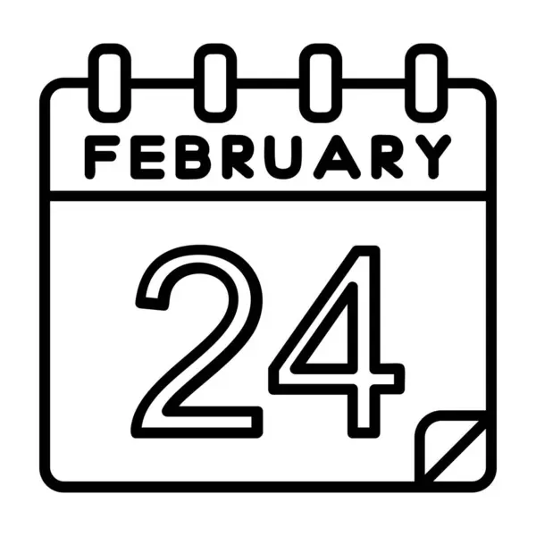 Února Datum Kalendáři Jeden Den — Stockový vektor