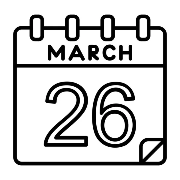 Marzo Diseño Del Icono Fecha Calendario Fecha Día Fecha Calendario — Archivo Imágenes Vectoriales