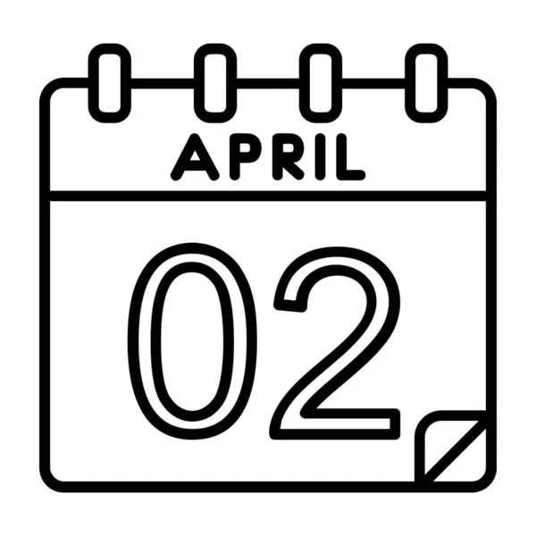 Απριλίου Εικονίδιο Λεπτομερώς Περίγραμμα Στυλ — Διανυσματικό Αρχείο