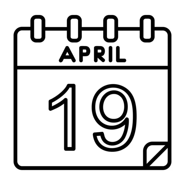 Календар Датою Квітня Ізольований Білому Векторні Ілюстрації — стоковий вектор